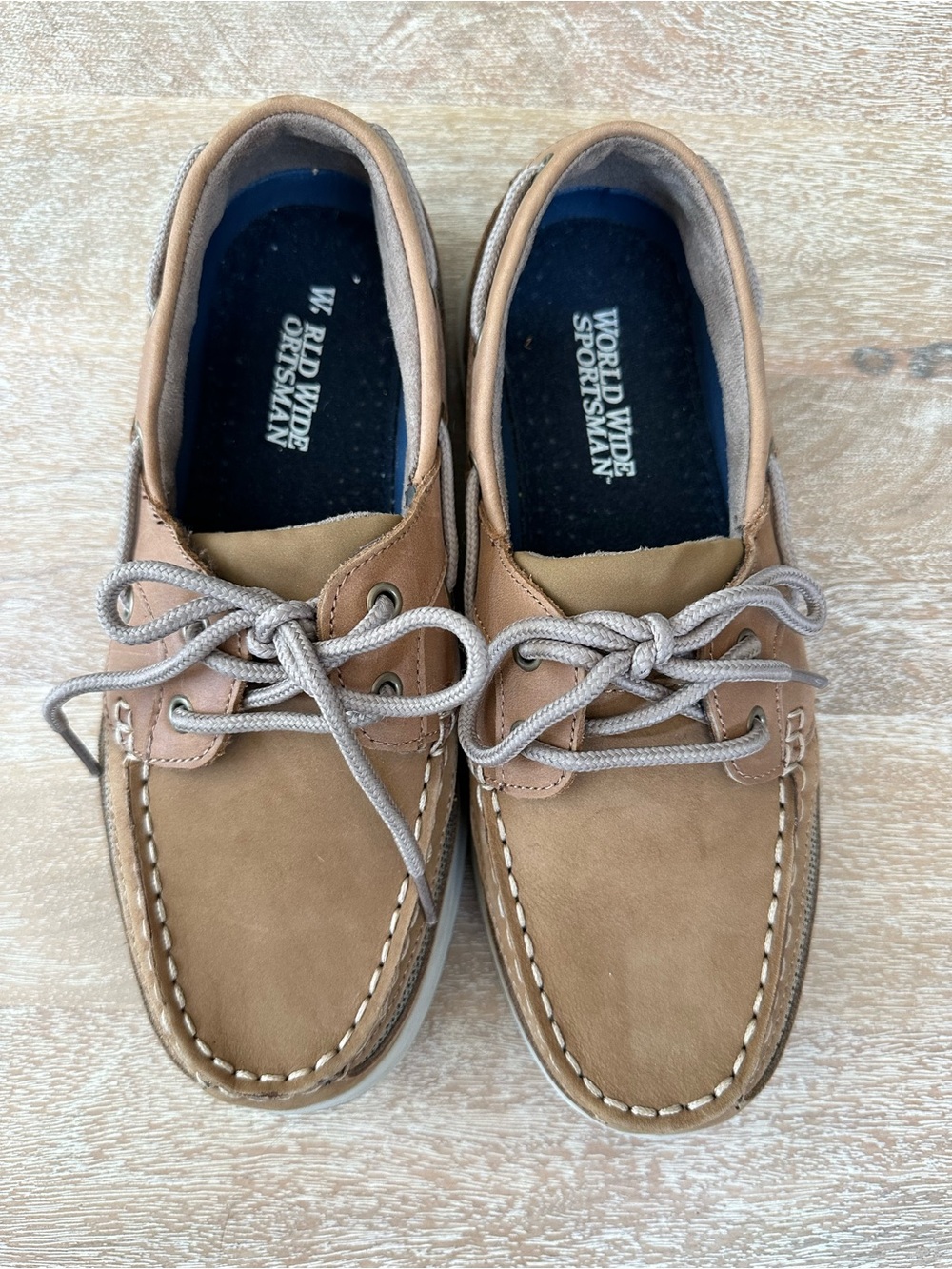 Bass Pro Shops Men’s Brown Tan Leather Boat Shoes